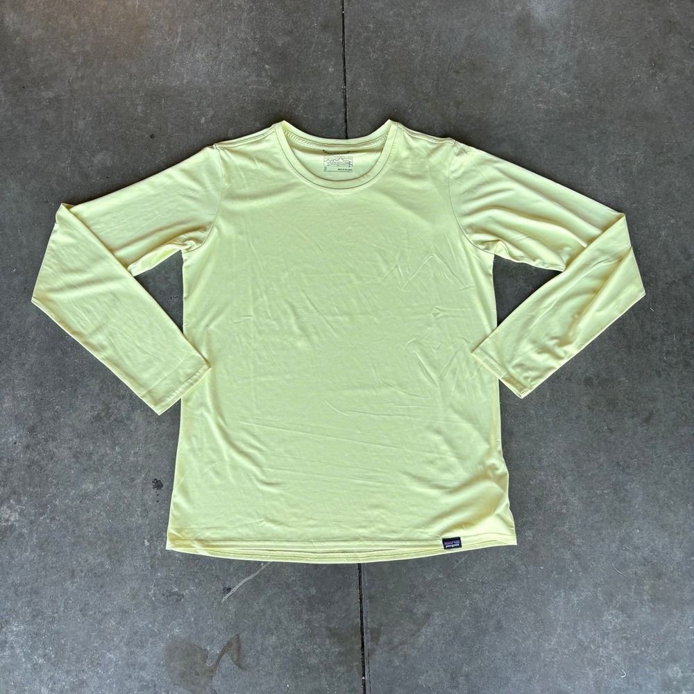Patagonia Long Sleeve Capilene Cool Daily Shirt Women's Small Yellow Outdoor